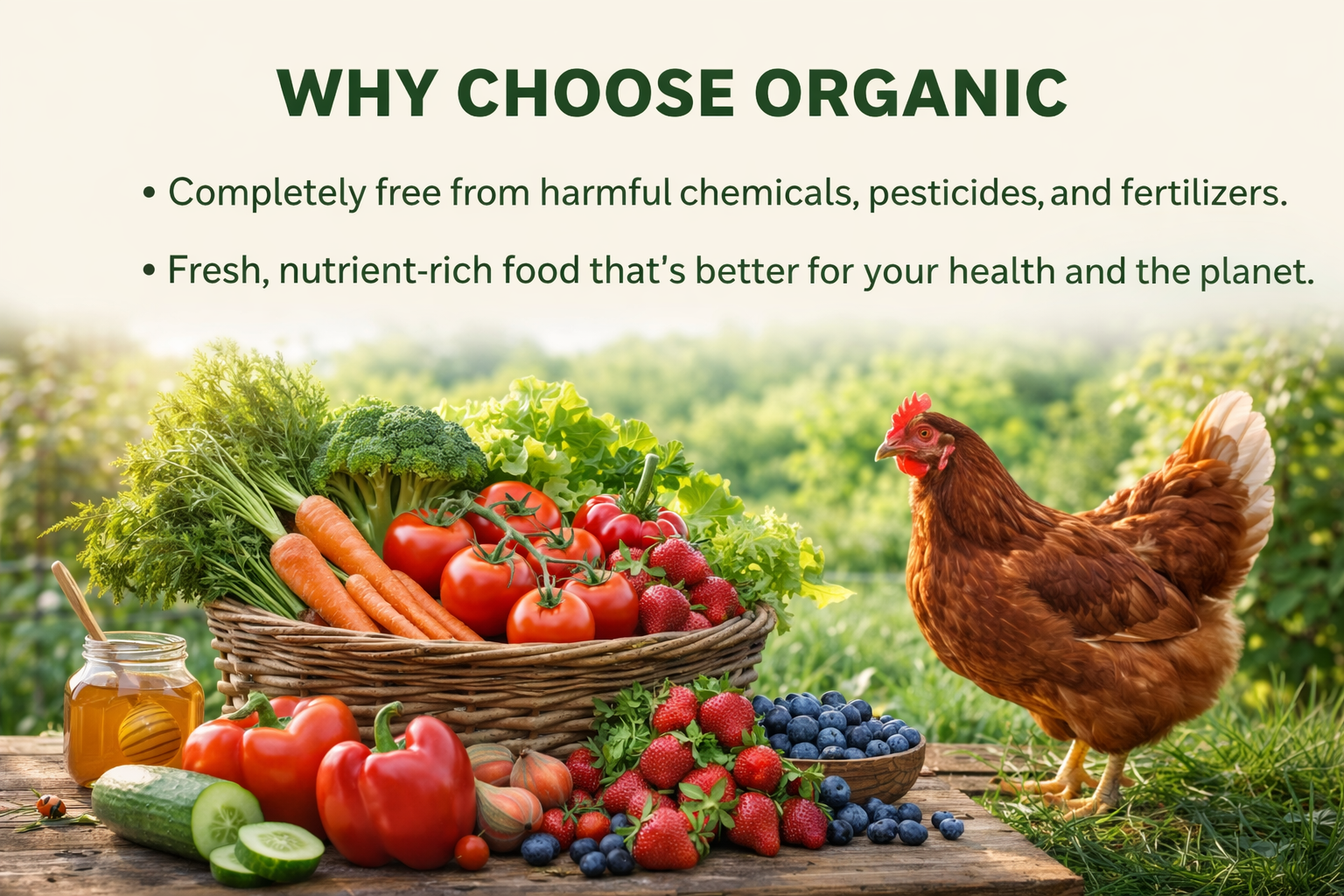 Organic produce growing in our hydroponic system